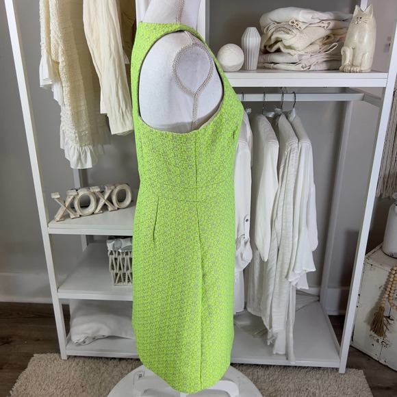 J. Crew women's size 6 Lime green w light gray tweed sleeveless BROKEN ZIPPER - Picture 3 of 8